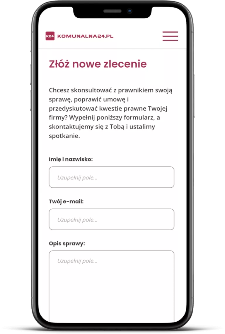 Web development - wizualizacja mobilnej strony z formularzem