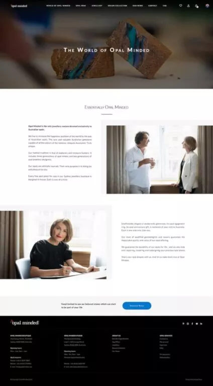 Screenshot of About Us page