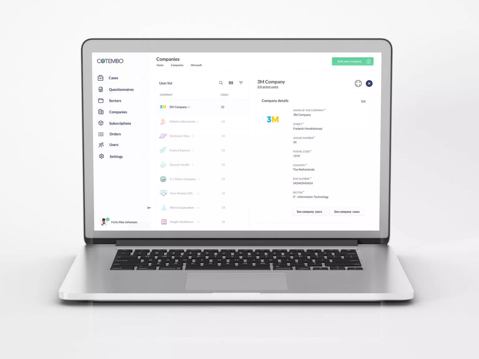 Visualization of the list page