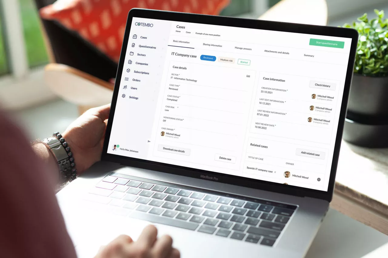 Example of dynamic design on a website