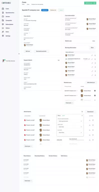 Screenshot showing the layout of the page elements