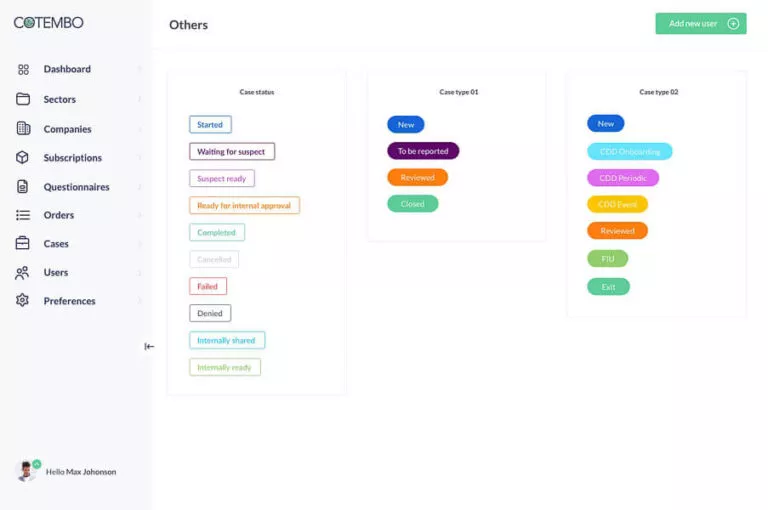 Screenshot showing the colors of the buttons on the page