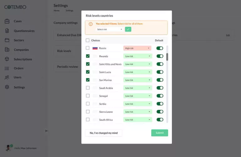 Screenshot of a selection list block on the site