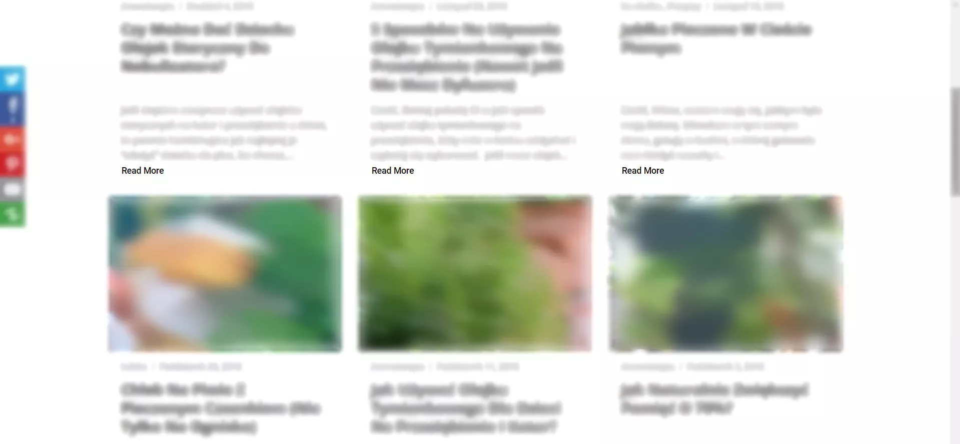 Lista wpisów na blogu w panelu WordPressa z podglądem miniatur