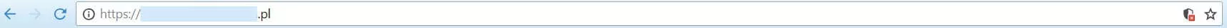 Pasek przeglądarki ze stroną bez certyfikatu SSL (http)